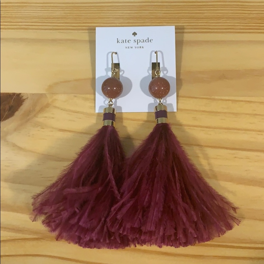 Kate spade swing time feather earrings